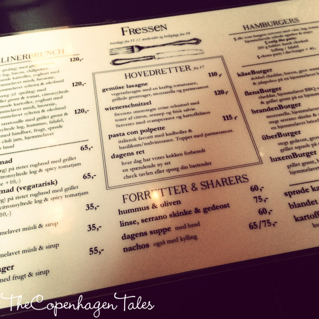 Menu at Von Fressen